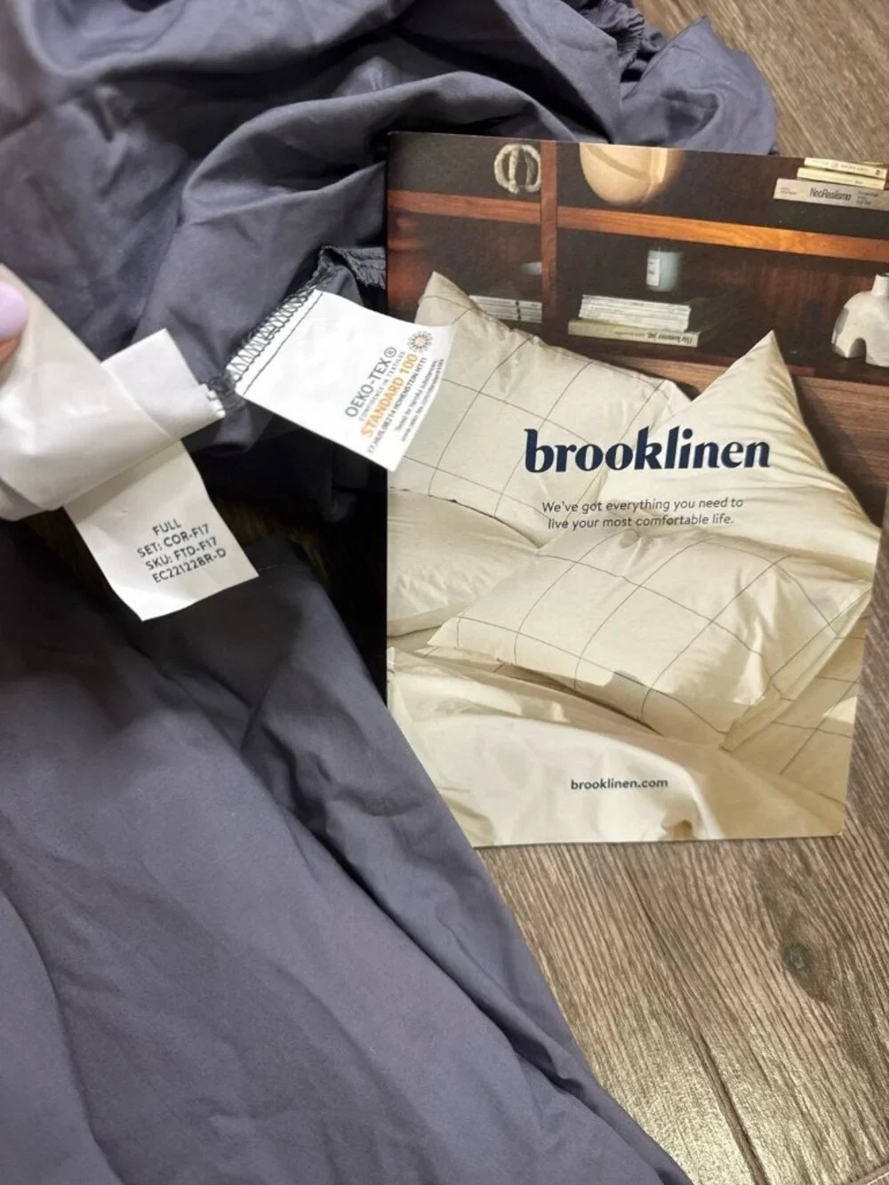 NEW Brooklinen Classic core flat and fitted sheets set full size Graphite Grey